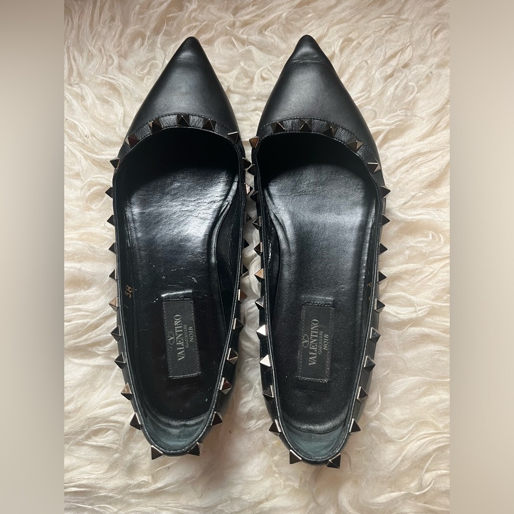 Valentino Garavani Noir, Rockstud Flats, Black, Euro Size 38